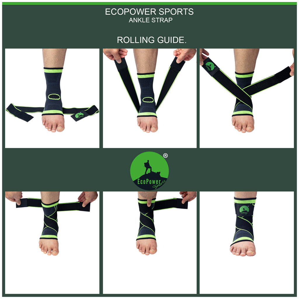 ECOPOWER SPORTS® step by step user guide for the ankle brace strap, so you can take the most benefit possible from it.