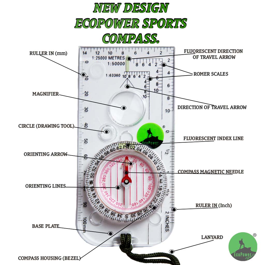 ECOPOWER SPORTS compass for navigation, features